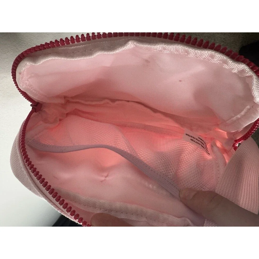 MAKE UP FOR EVER Pink Makeup Bag Zipper Cosmetic Case Adjustable Strap Pockets